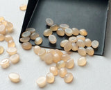 4x6mm Peach Moonstone Plain Oval Cabochon, Oval Plain Calibrated Flat Back Peach Moonstone For Jewelry (10 Pcs To 20 Pcs) - BGPA477Z