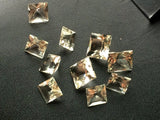 8mm Square Green Amethyst Loose Cut Stone Lot, Faceted Princess Diamond Cut