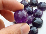 13-14mm Amethyst Square Checker Cut Flat Back Cabochon Amethyst Cushion Cabochon