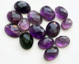 12x15mm-13x17.5mm Amethyst Faceted Cabochon, Oval Checker Cut Amethyst