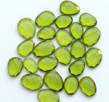 20-22mm Peridot Colored Hydro Quartz Cabochons, Green Hydro, Loose Green Quartz