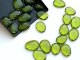 20-22mm Peridot Colored Hydro Quartz Cabochons, Green Hydro, Loose Green Quartz