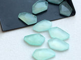 14-17mm Aqua Chalcedony Fancy Cut Cabochon, Aqua Chalcedony Rose Cut Flat Back