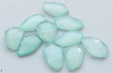 14-17mm Aqua Chalcedony Fancy Cut Cabochon, Aqua Chalcedony Rose Cut Flat Back