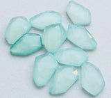 14-17mm Aqua Chalcedony Fancy Cut Cabochon, Aqua Chalcedony Rose Cut Flat Back