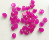 5x7mm Hot Pink Chalcedony Oval Plain Cabochons, Pink Chalcedony Flat Back