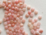 5mm Pink Opal Cabochon Lot, Plain Round 5 Pieces Loose Pink Opal Gems Flat Back Cabochons - GODP850
