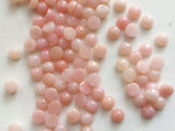 5mm Pink Opal Cabochon Lot, Plain Round 5 Pieces Loose Pink Opal Gems Flat Back Cabochons - GODP850
