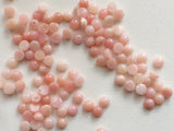 5mm Pink Opal Cabochon Lot, Plain Round 5 Pieces Loose Pink Opal Gems Flat Back Cabochons - GODP850