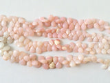7x10mm Pink Opal Faceted Pear Beads, Peruvian Pink Opal Faceted Pear Briolettes For Jewelry (2IN To 4IN) - GODA2070Z