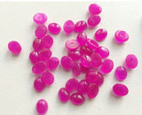 5x7mm Hot Pink Chalcedony Oval Plain Cabochons, Pink Chalcedony Flat Back