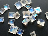Rainbow Moonstone Princess Cut Gems, Rainbow Moonstone Square Gemstones For Jewelry, 1 Piece - GODP892