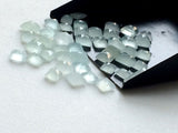 5-6mm Matched Pairs Aquamarine Cabochon, Loose Milky Aquamarine Faceted Princess Cut Stones (2 Pcs To 10 Pcs) - PSG400