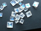 Rainbow Moonstone Princess Cut Gems, Rainbow Moonstone Square Gemstones For Jewelry, 1 Piece - GODP892