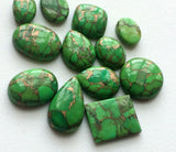 15x22-18x32mm Green Copper Turquoise Natural Cabochons, 10 Pcs Plain Flat Back