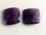 12mm Amethyst Stones, 1 Piece Loose Cushion Cut Square Faceted Pointed Back Amethyst Cabochons - KRIS1116Z