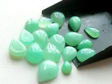 7x10mm-13x18mm Chrysoprase Plain Pear Flat Back Cabochons, Sea Green Chrysoprase