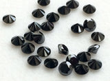 Black Diamonds, 1-2mm MELEE DIAMONDS Round Solitaire Diamond (5Pc-40Pc)-APD19