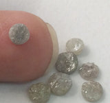 3.5-4mm Approx, Grey White Rough Diamond Discs, Diamond Tyre, 1Pc, Diamond Studs