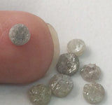 5-5.5mm Approx, Grey White Rough Diamond Discs, Diamond Tyre, 1Pc, Diamond Studs