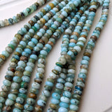 8-9mm Peruvian Blue Opal Beads, Blue Faceted Rondelle Opal Beads, 22Pcs