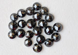 Black Rose Cut Diamond Cabochons, Round Flat Back Diamond for Ring/Jewelry