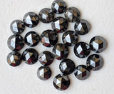 Black Rose Cut Diamond Cabochons, Round Flat Back Diamond for Ring/Jewelry