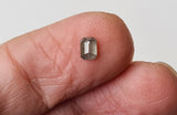 Gray Emerald Shaped Diamond, Natural 3.1x4.3mm Flat Back Faceted 0.3 Ct-PPD899