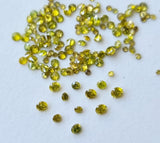 2mm Round Brilliant Cut Solitaire Melee Yellow Diamond For Jewelry (2-10 Pcs)