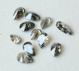 Salt And Pepper Pear Shaped Brilliant Cut Faceted Clear Black Diamond For Jewelry