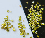 2mm Round Brilliant Cut Solitaire Melee Yellow Diamond For Jewelry (2-10 Pcs)