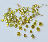 2mm Round Brilliant Cut Solitaire Melee Yellow Diamond For Jewelry (2-10 Pcs)