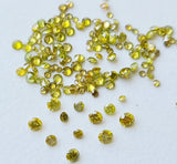 2mm Round Brilliant Cut Solitaire Melee Yellow Diamond For Jewelry (2-10 Pcs)