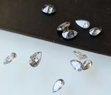 Salt And Pepper Pear Shaped Brilliant Cut Faceted Clear Black Diamond For Jewelry