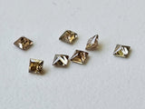 Melee Champagne Brown 2mm Princess Cut Faceted Diamond For Jewelry (1Pc To 2Pc)