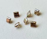 Melee Champagne Brown 2mm Princess Cut Faceted Diamond For Jewelry (1Pc To 2Pc)