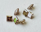 Melee Champagne Brown 2mm Princess Cut Faceted Diamond For Jewelry (1Pc To 2Pc)