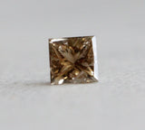 3mm Cognac Princess Cut Diamond 0.16Cts Faceted Brilliant Cut Diamond for Ring