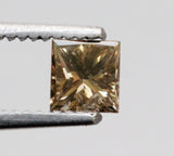 3mm Cognac Princess Cut Diamond 0.16Cts Faceted Brilliant Cut Diamond for Ring