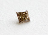 3mm Cognac Princess Cut Diamond 0.18 Cts Natural Faceted Brilliant Cut Diamond