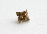 3mm Cognac Princess Cut Diamond 0.18 Cts Natural Cognac Faceted Brilliant Cut