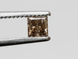 3mm Cognac Princess Cut Diamond 0.18 Cts Natural Faceted Brilliant Cut Diamond