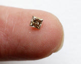 3mm Cognac Princess Cut Diamond 0.18 Cts Natural Cognac Faceted Brilliant Cut