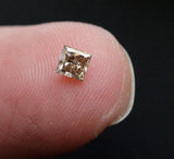 3mm Cognac Princess Cut Diamond 0.18 Cts Natural Cognac Faceted Brilliant Cut