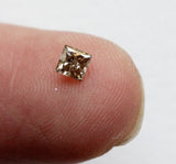 3mm Cognac Princess Cut Diamond 0.18 Cts Natural Cognac Faceted Brilliant Cut