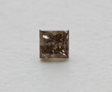 3mm Cognac Princess Cut Diamond 0.18 Cts Natural Cognac Faceted Brilliant Cut