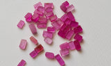 Natural Pink Pink Plain Flat Back 5-7mm Ruby Smooth Rectangle Cabochon (5-10Pcs)