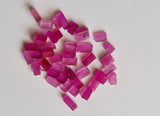 Natural Pink Pink Plain Flat Back 5-7mm Ruby Smooth Rectangle Cabochon (5-10Pcs)