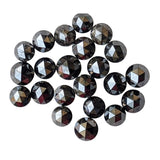 Black Rose Cut Diamond Cabochons, Round Flat Back Diamond for Ring/Jewelry