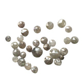 Light Grey Rose Cut Natural Calibrated Diamond, Round Melee Diamond For Jewelry